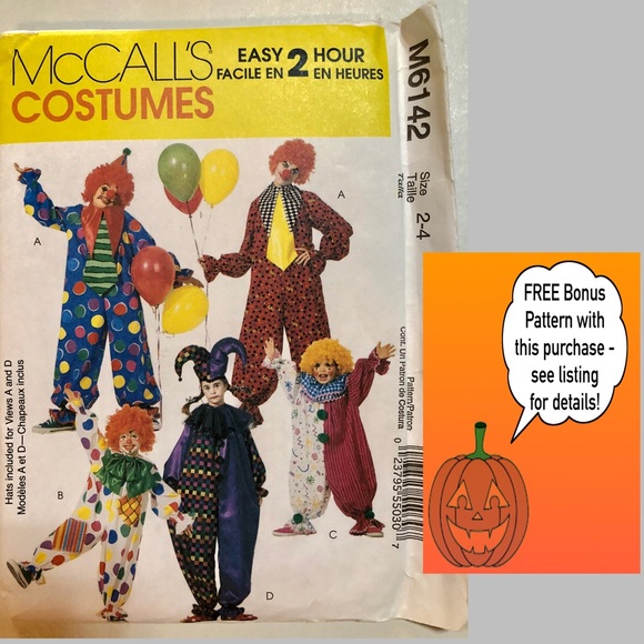 McCall’s M6142 Child’s (Sizes 2-4) Clown Sewing Pattern Uncut - Picture 9 of 12